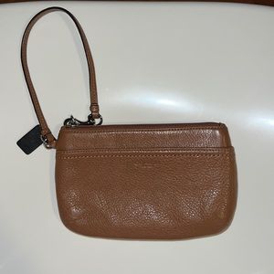 Coach Brown Leather Wristlet